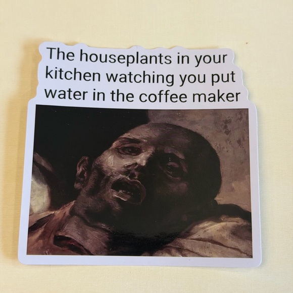 Other - TWO Renaissance Art Meme Houseplant Coffee Stickers - Classical Painting Sticker